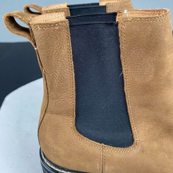 Madewell Kristin Chelsea Boots Womens 9.5 Brown Leather Lugsole Combat Chunky - Picture 11 of 16